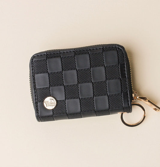 Zip Around Wallet - Black Check