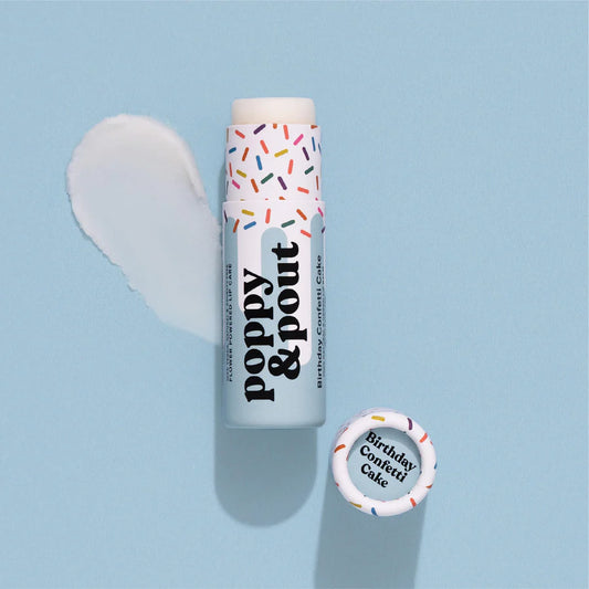 Poppy & Pout Blue Birthday Cake Lip Balm