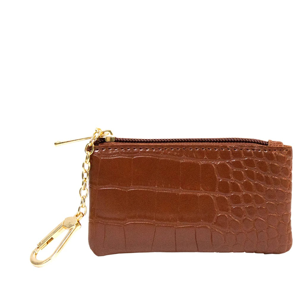 Emilia Coin Purse - Camel Croc