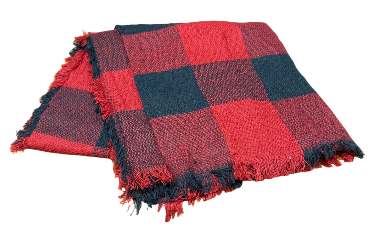 Red and Black Buffalo Print Blanket Scarf