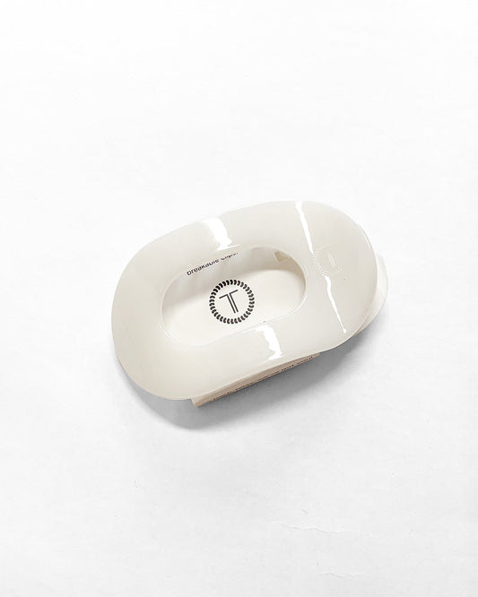 Teleties Coconut White Flat Round Clip