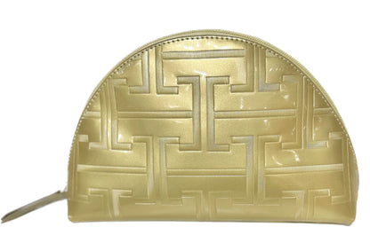 Patent Leather Cosmetic Bag - Gold