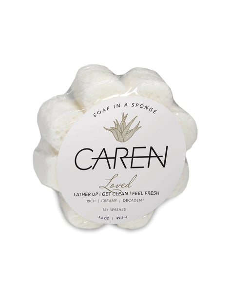 Caren Shower Soap Sponge - Loved White