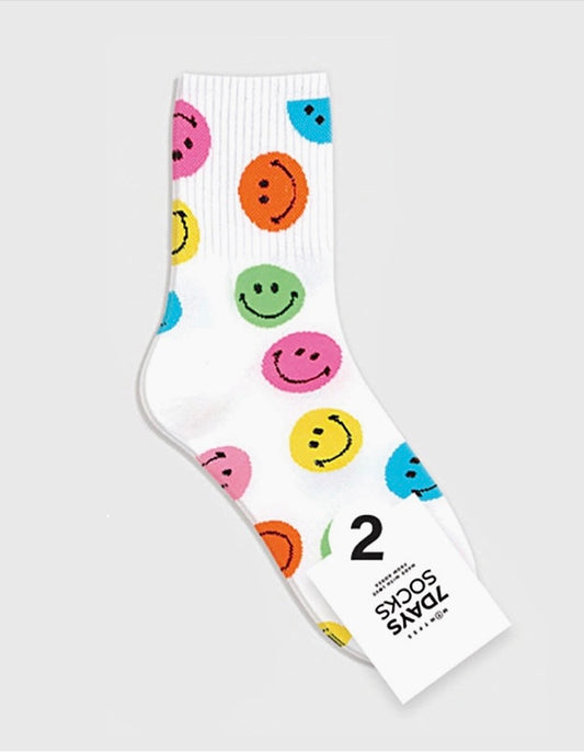 Women's Crew Smile Pattern Socks