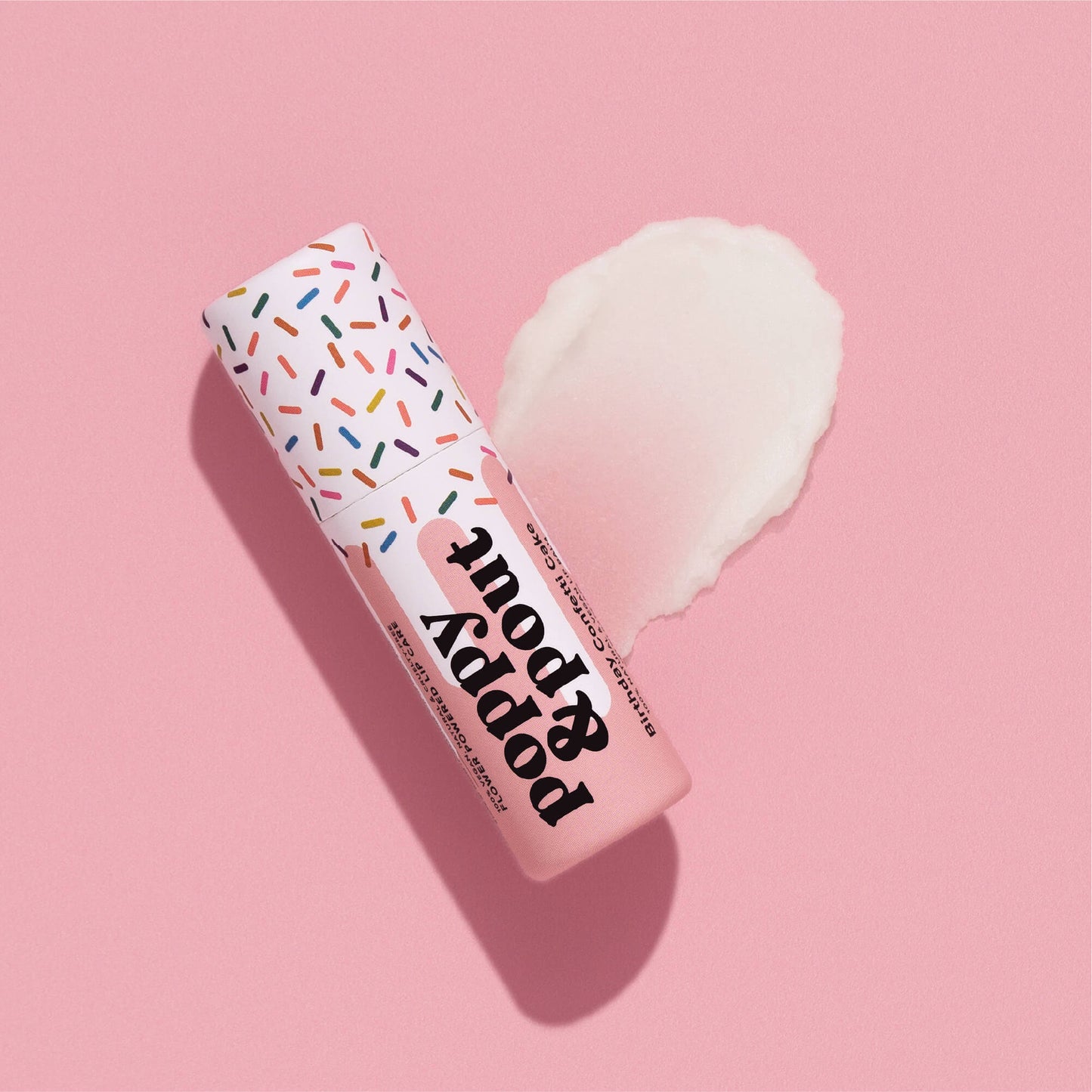 Poppy & Pout Pink Birthday Confetti Cake Lip Balm