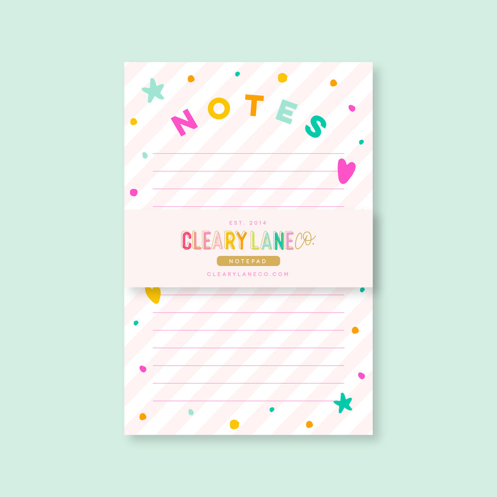 Small Notepad - Pink Stripes