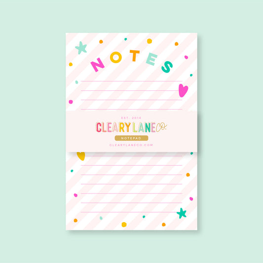 Small Notepad - Pink Stripes