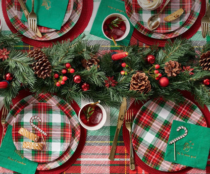 Winter Plaid Paper Plates