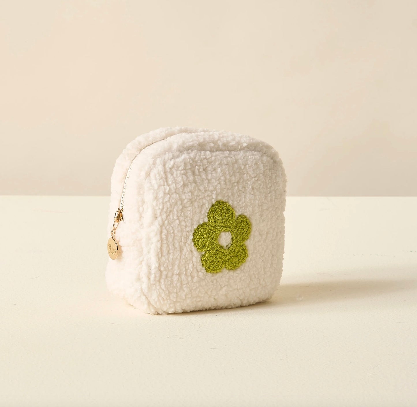 Square Flower Teddy Pouch - Green