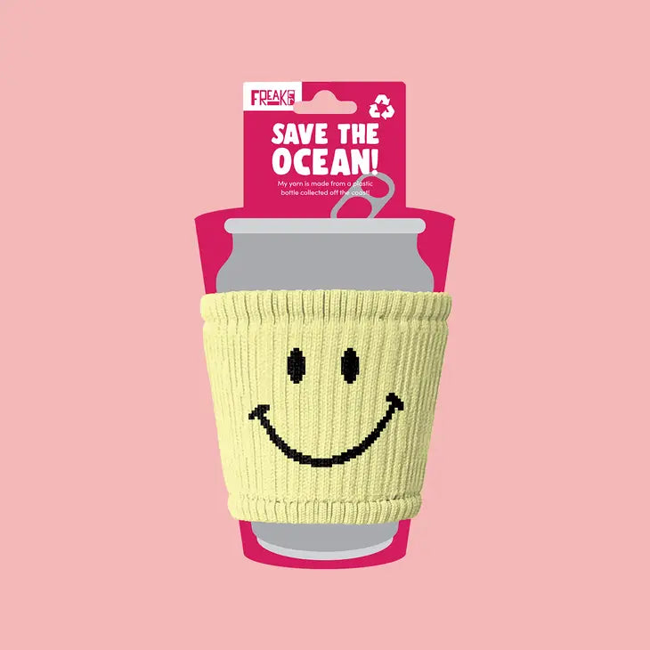 Smiley Face Slippy Pint Glass, Coffee Sleeve & Can Koozie