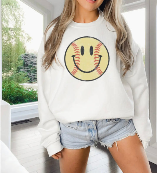 Softball Smiley Sweatshirt