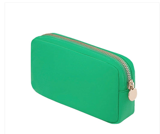 Stacy Round Zippered Nylon Cosmetic/Travel Pouch - Green