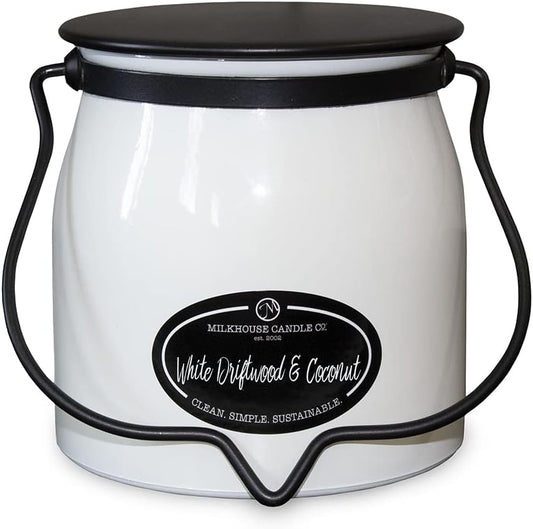 Milkhouse Candle Co. White Driftwood & Coconut Butter Jar 16oz